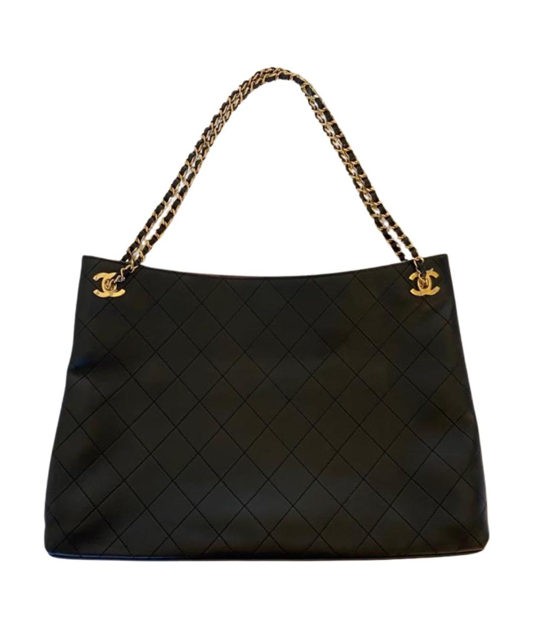 CHANEL Черная кожаная сумка тоут, фото 1