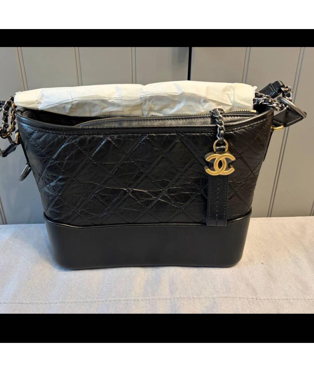 CHANEL Черная кожаная сумка через плечо, фото 3