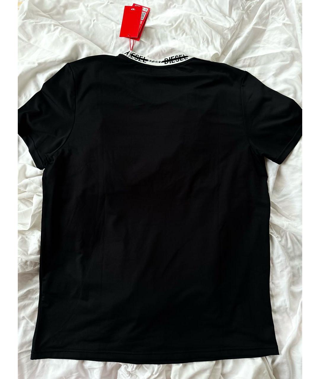 DIESEL Черная хлопко-полиэстеровая футболка, фото 4