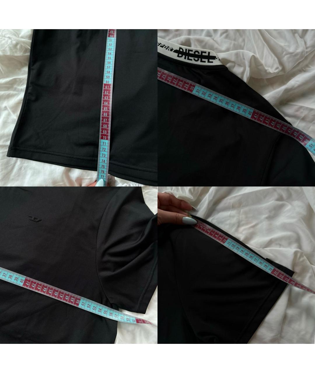 DIESEL Черная хлопко-полиэстеровая футболка, фото 5