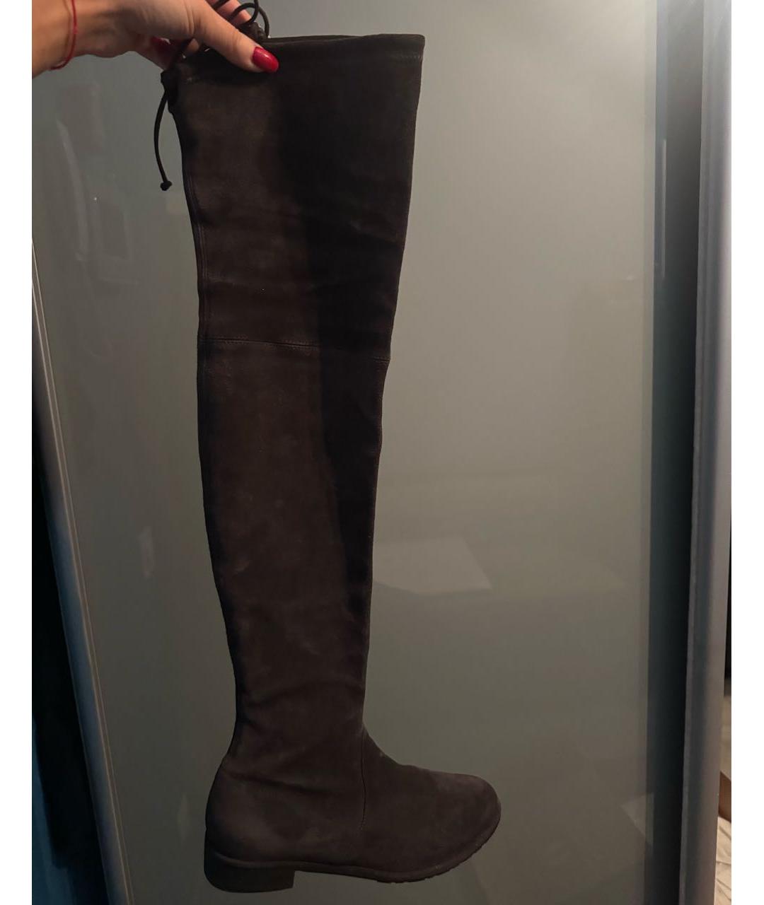 STUART WEITZMAN Серые замшевые ботфорты, фото 4