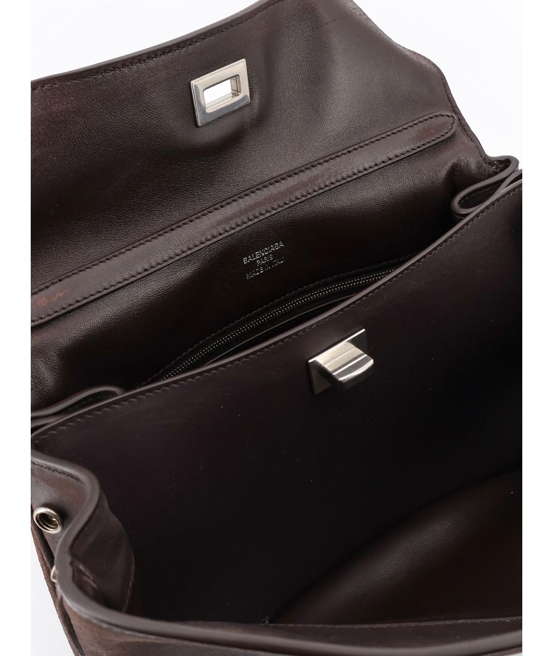 BALENCIAGA Коричневая кожаная сумка тоут, фото 4