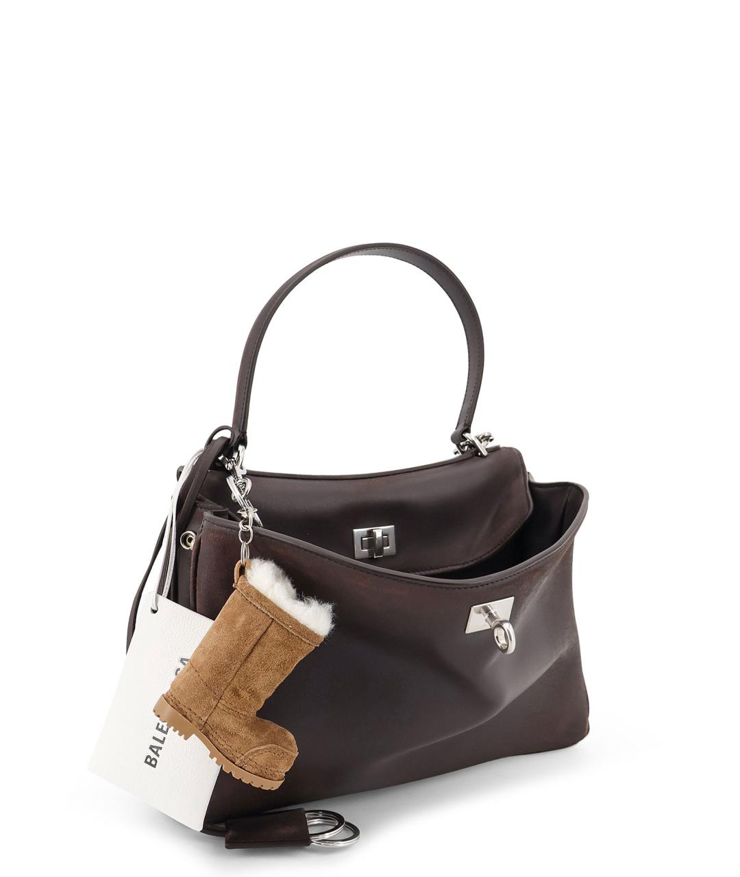 BALENCIAGA Коричневая кожаная сумка тоут, фото 3