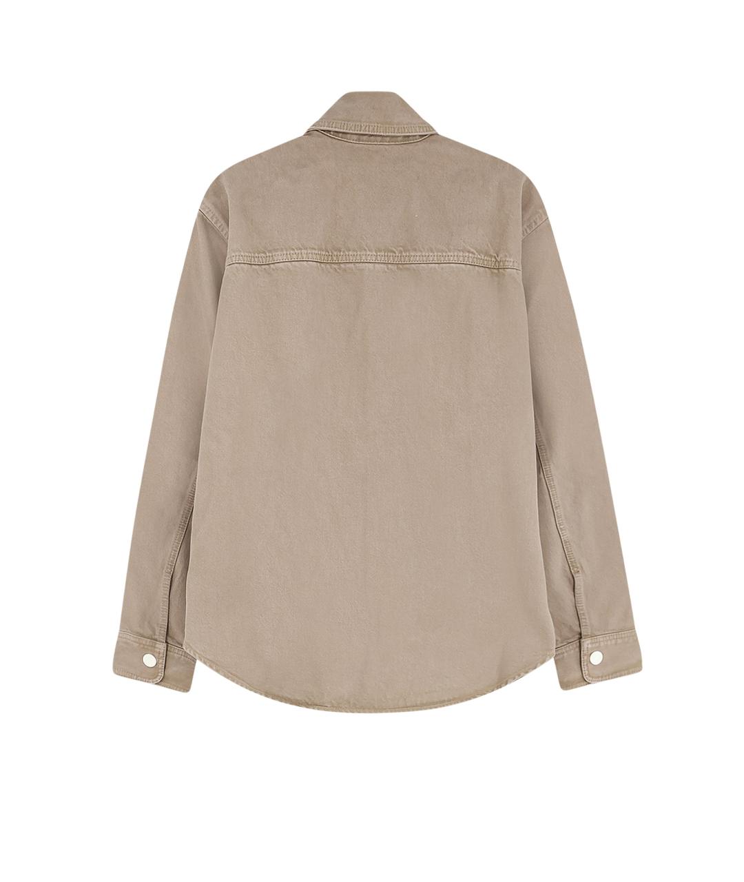 Ami Paris Бежевая хлопковая кэжуал рубашка, фото 2