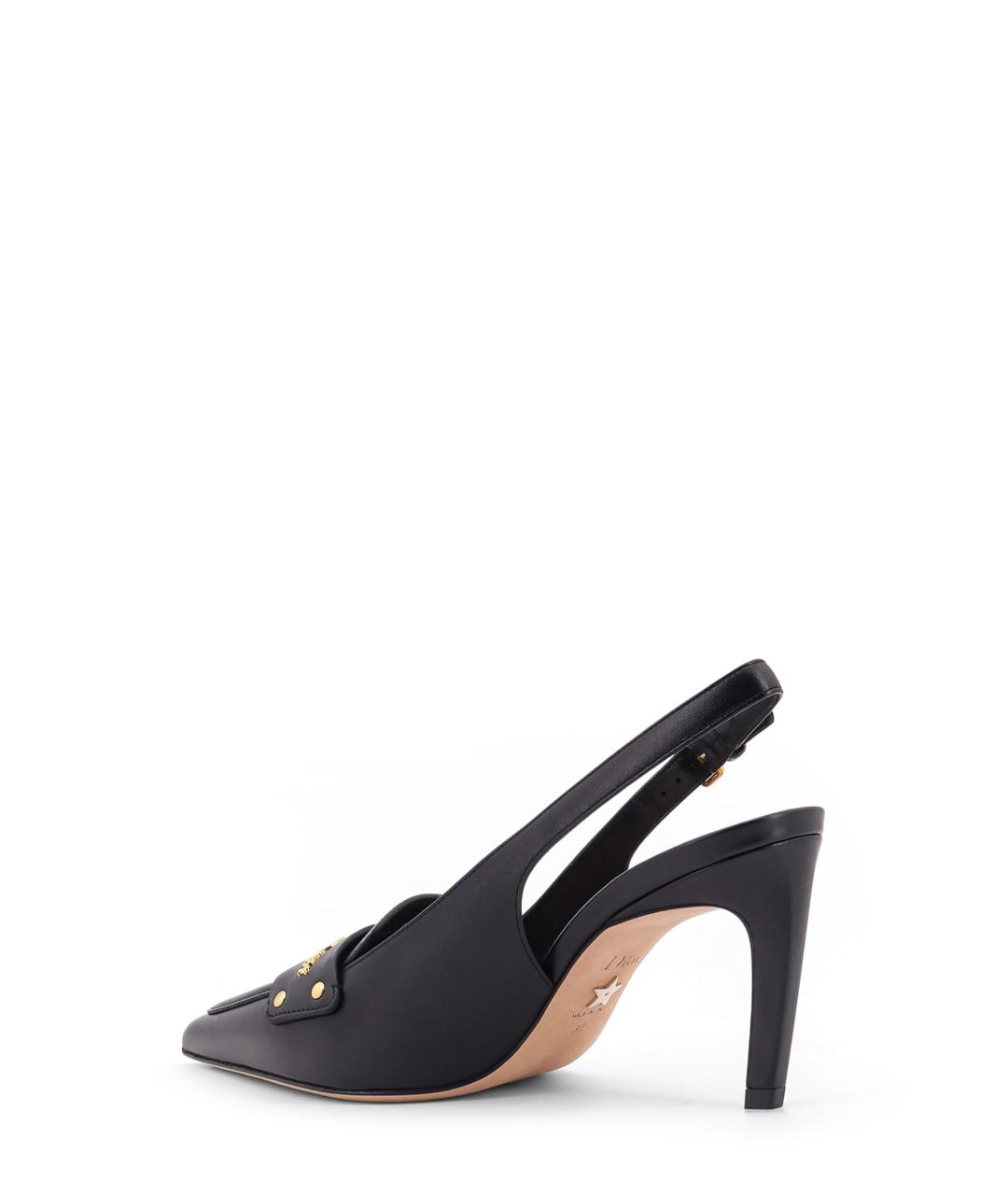 CHRISTIAN DIOR Черные кожаные туфли, фото 3