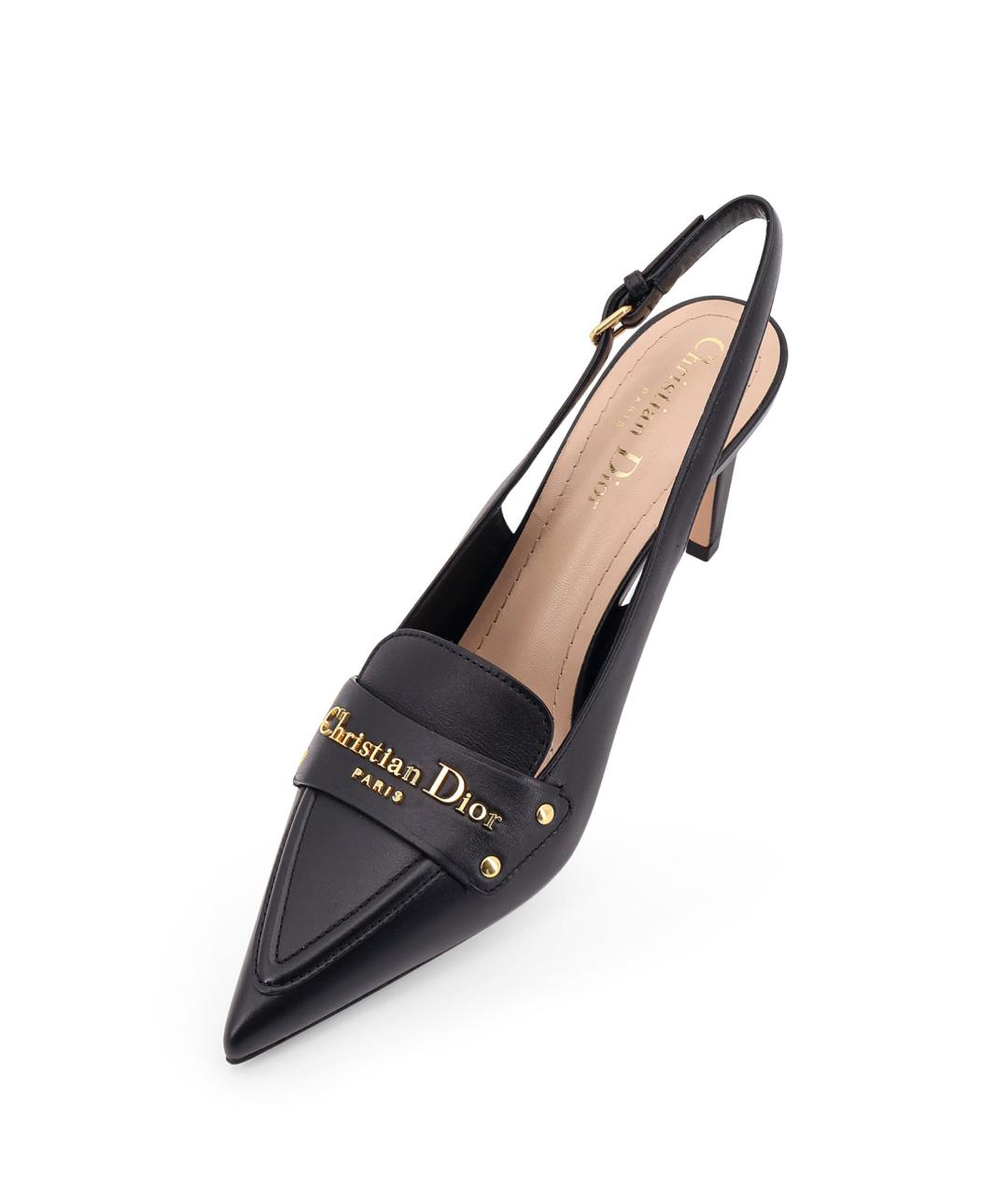 CHRISTIAN DIOR Черные кожаные туфли, фото 4