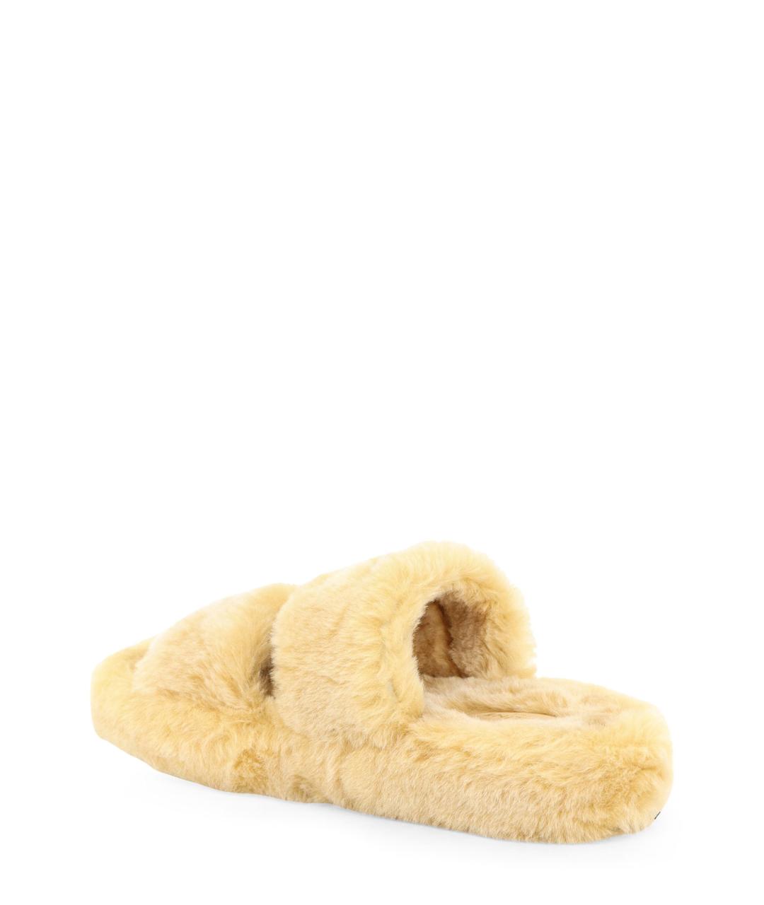 CELINE Желтые текстильные шлепанцы, фото 3