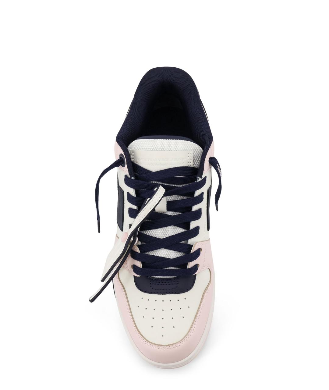 OFF-WHITE Розовые кожаные низкие кроссовки / кеды, фото 5