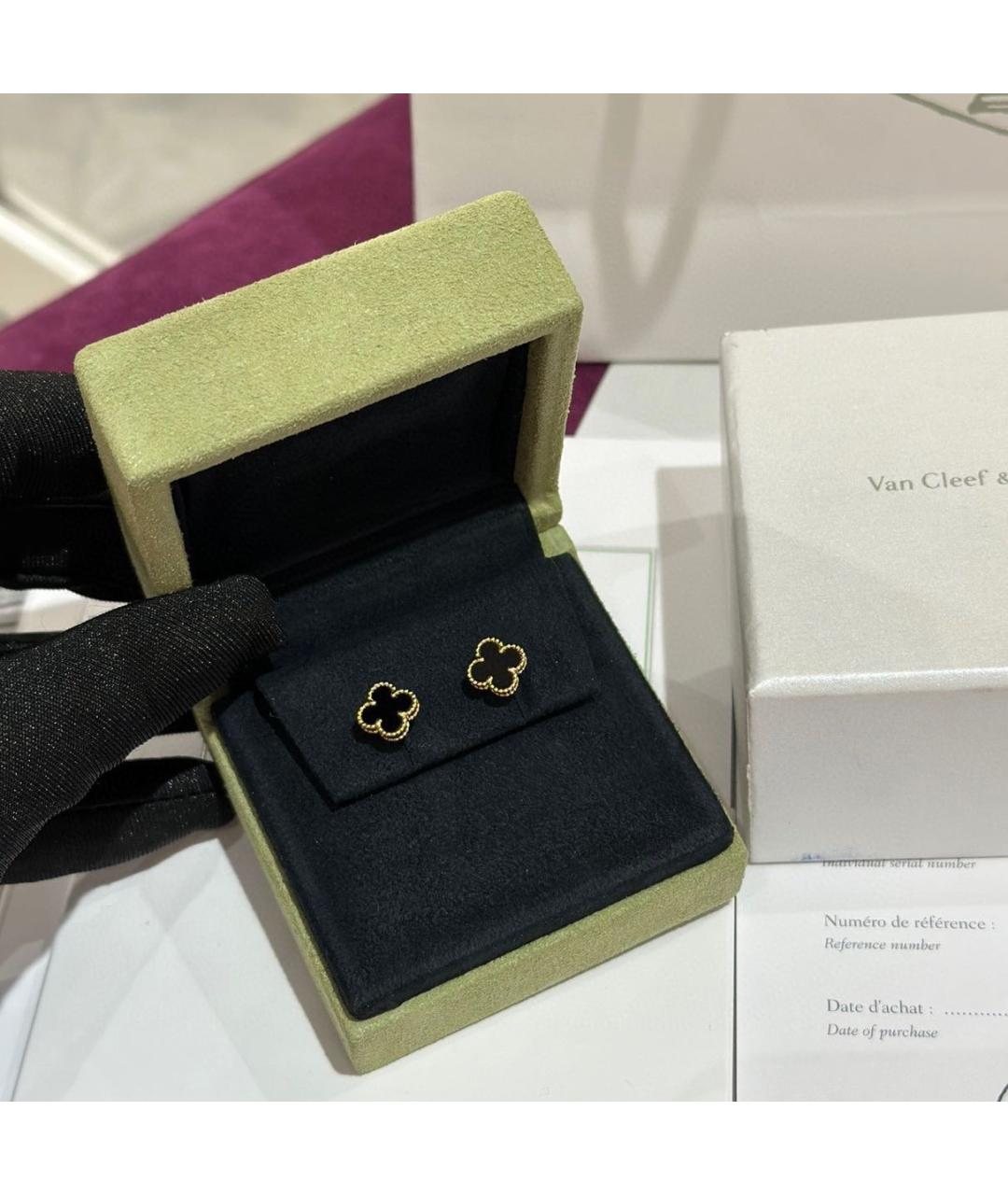 VAN CLEEF & ARPELS Черные серьги из желтого золота, фото 3