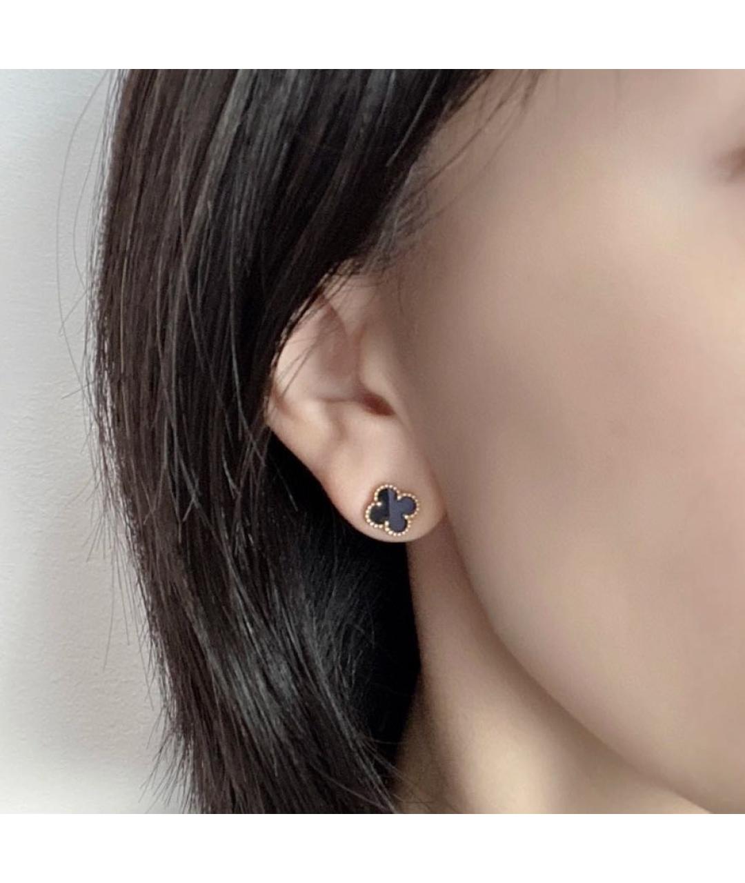 VAN CLEEF & ARPELS Черные серьги из желтого золота, фото 4