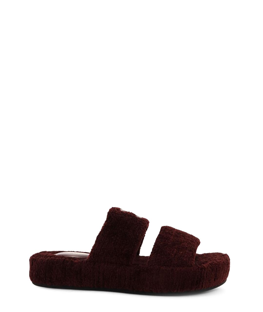 CELINE Бордовые текстильные шлепанцы, фото 1