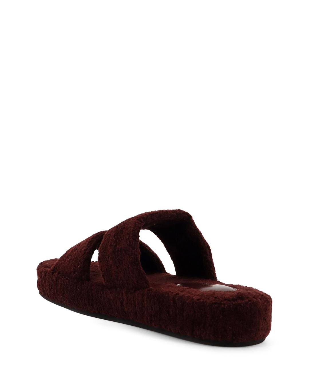 CELINE Бордовые текстильные шлепанцы, фото 3