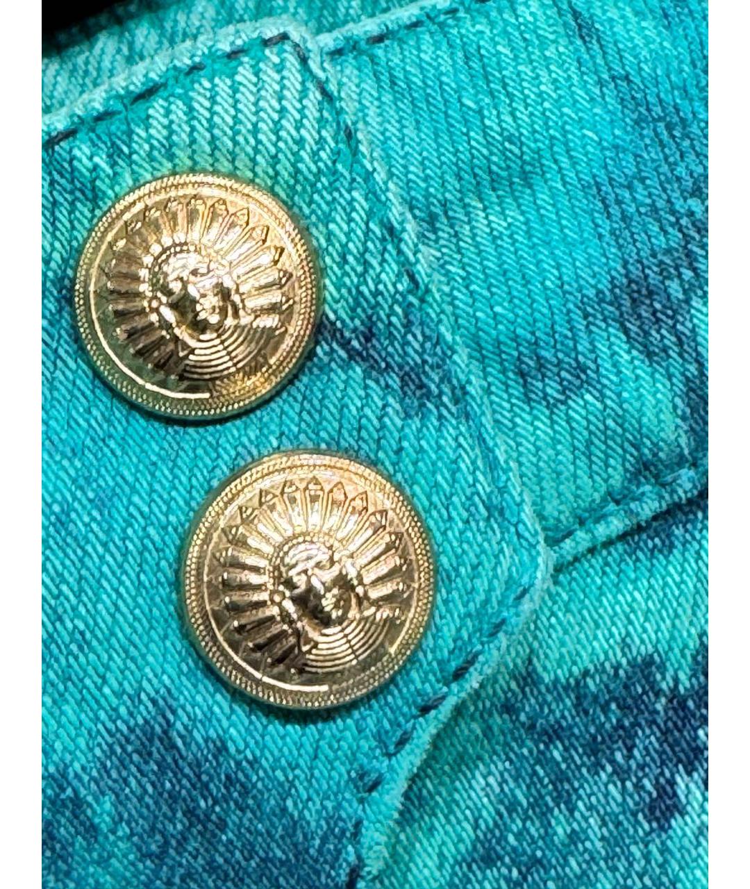 BALMAIN Зеленые хлопко-эластановые джинсы слим, фото 7