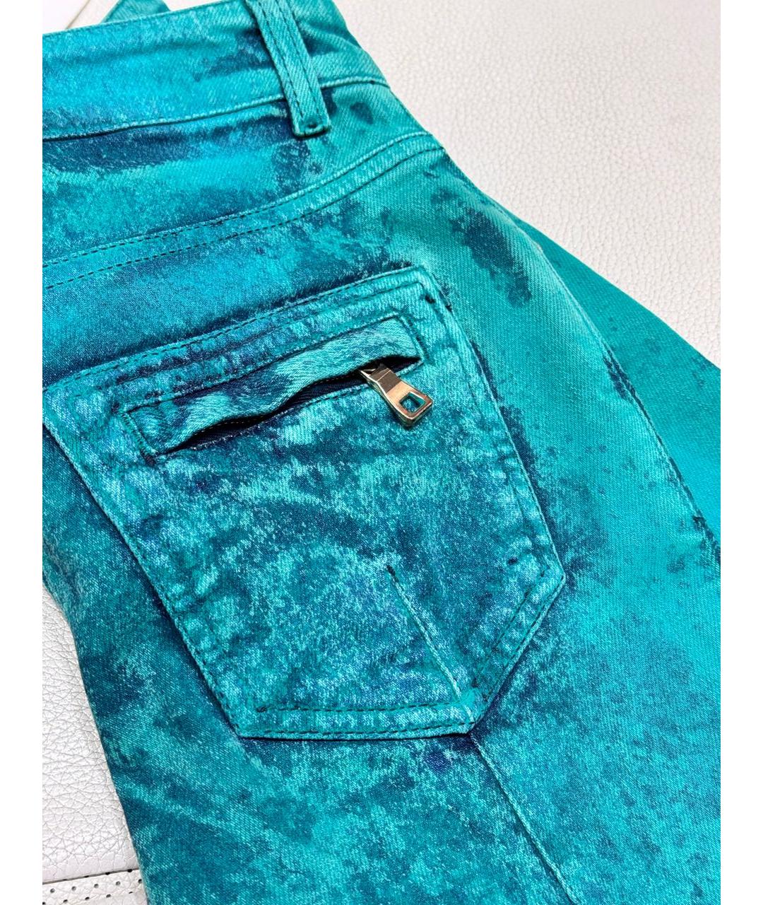 BALMAIN Зеленые хлопко-эластановые джинсы слим, фото 5