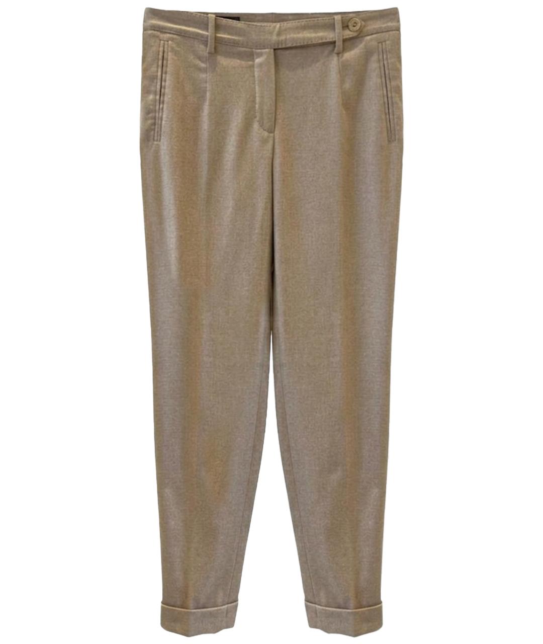 LORO PIANA Бежевые брюки узкие, фото 1