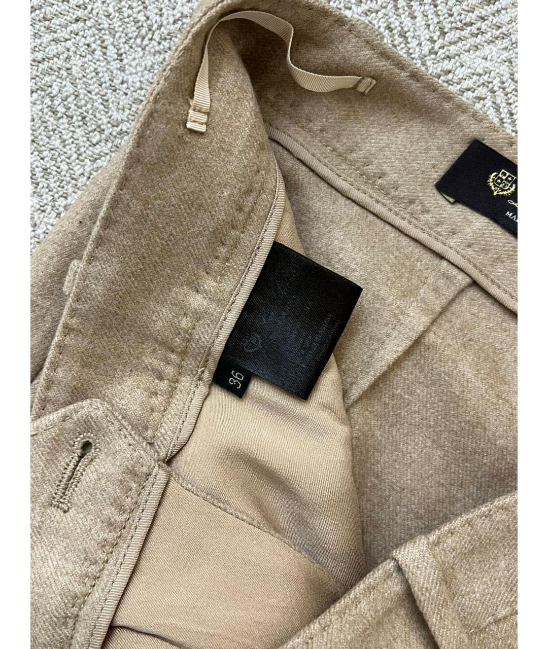 LORO PIANA Бежевые брюки узкие, фото 6