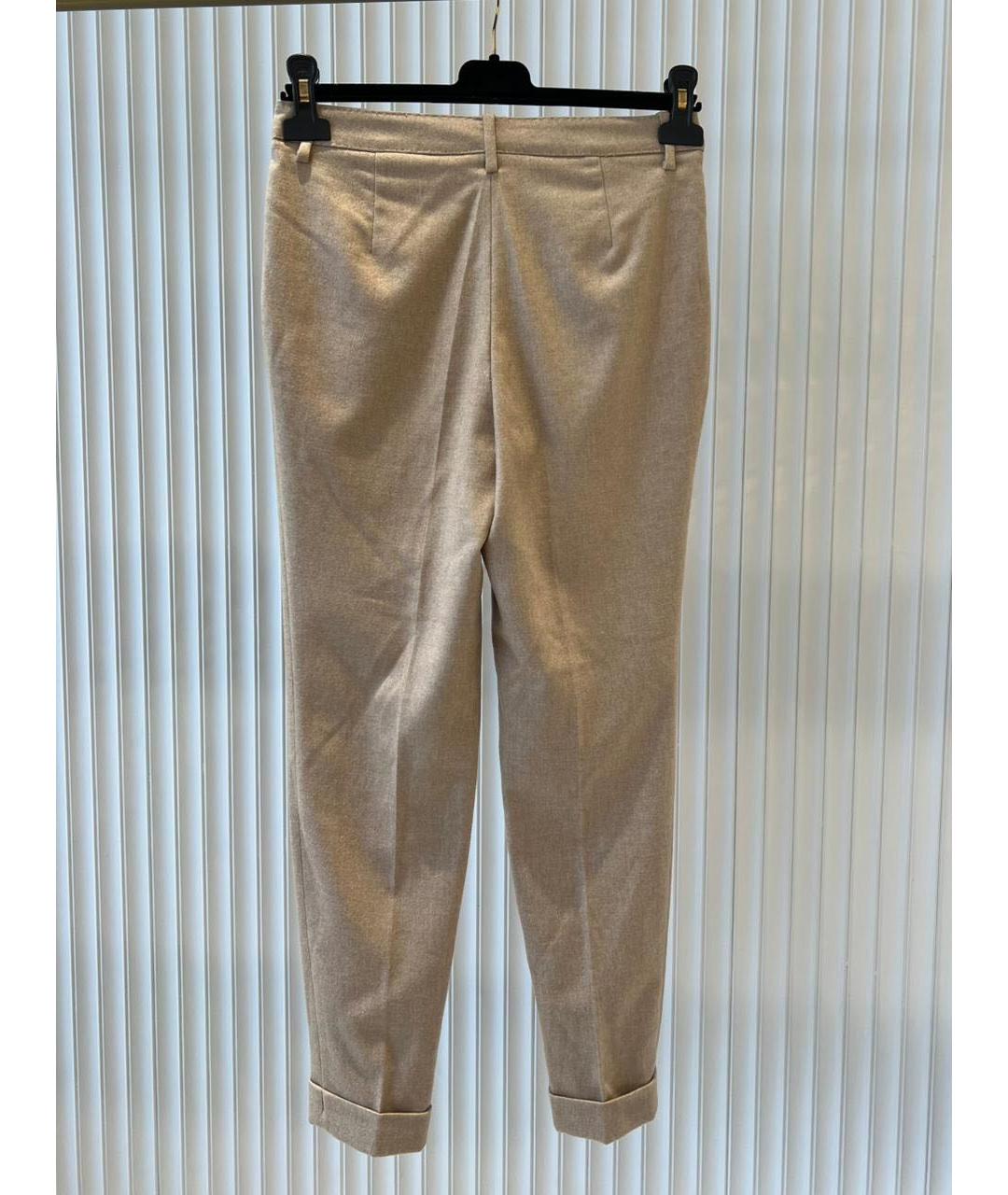 LORO PIANA Бежевые брюки узкие, фото 3