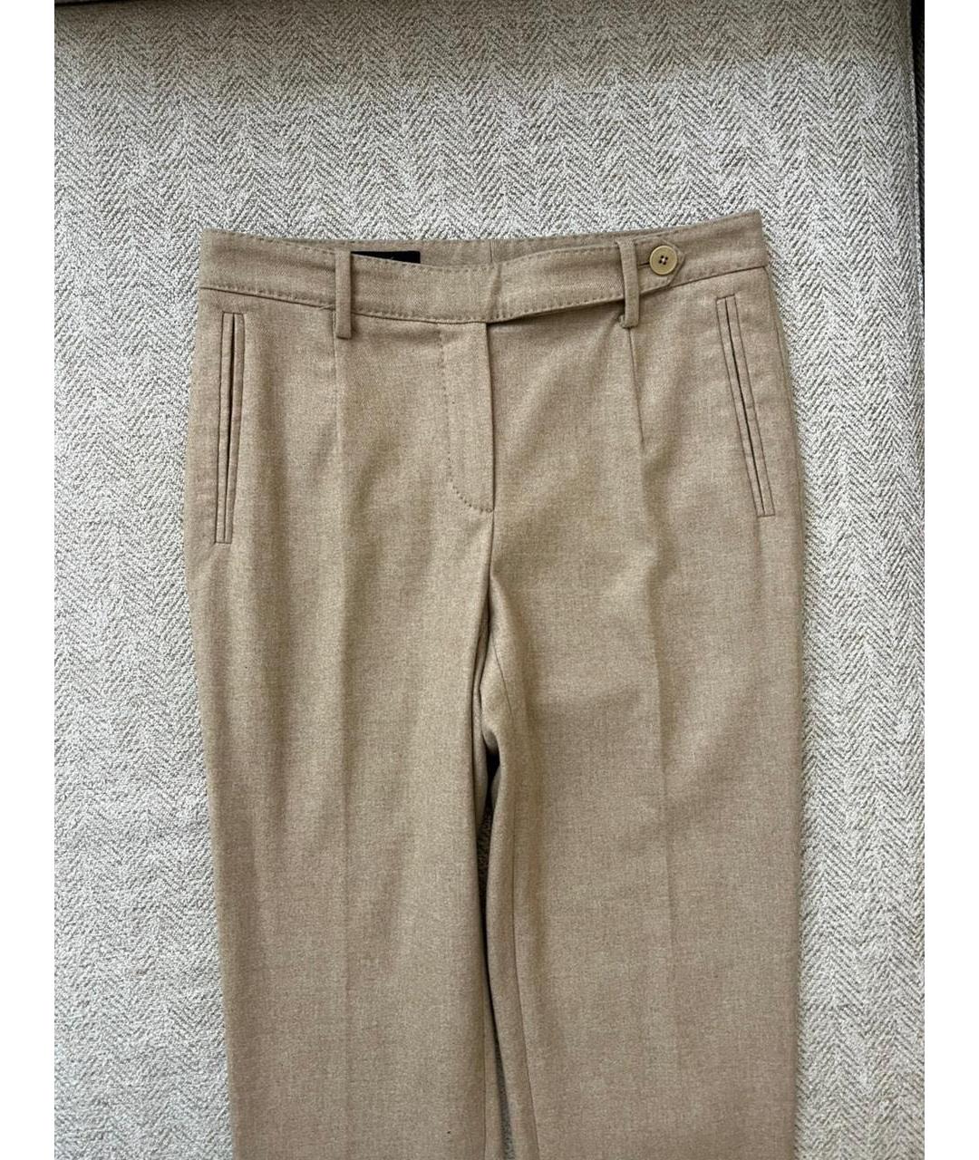 LORO PIANA Бежевые брюки узкие, фото 2
