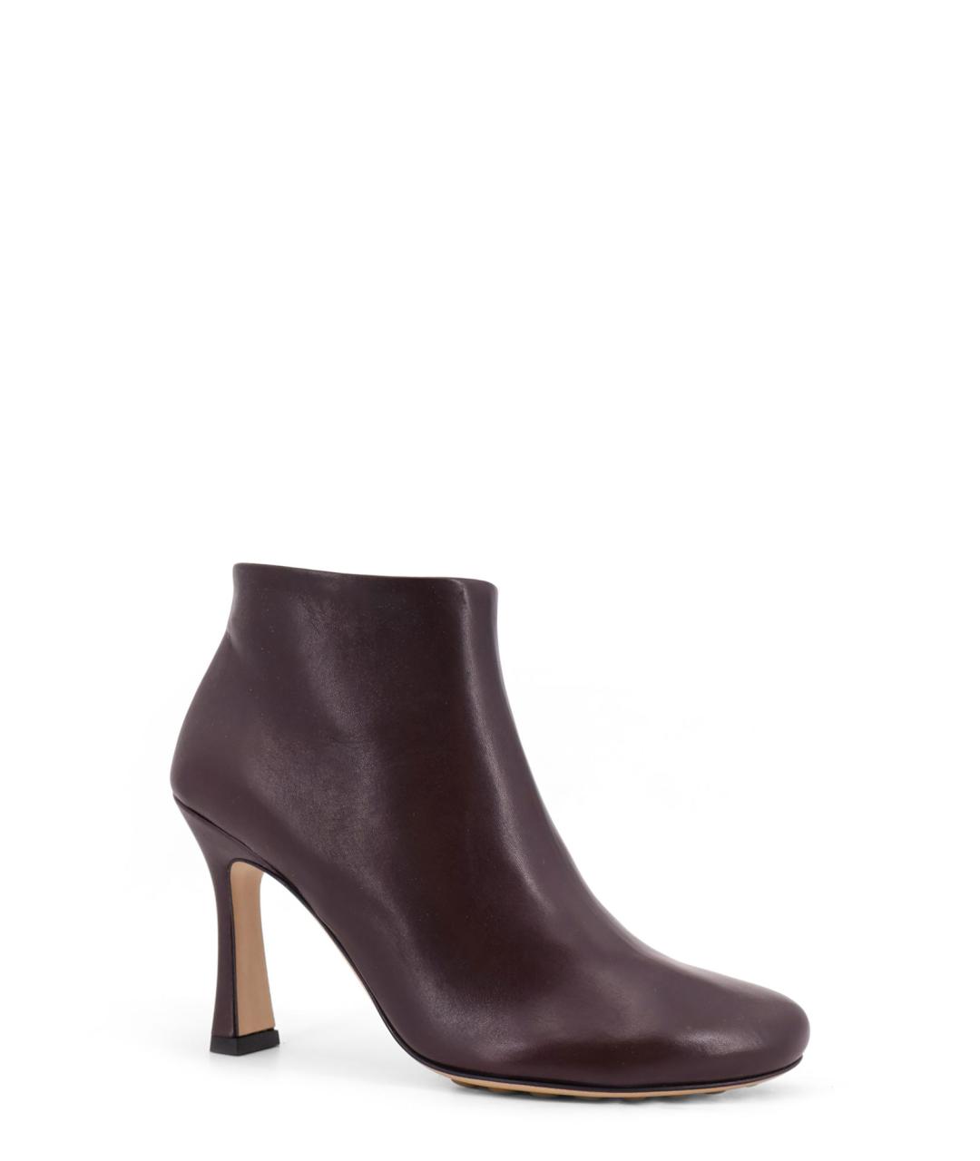 BOTTEGA VENETA Бордовые кожаные ботильоны, фото 2