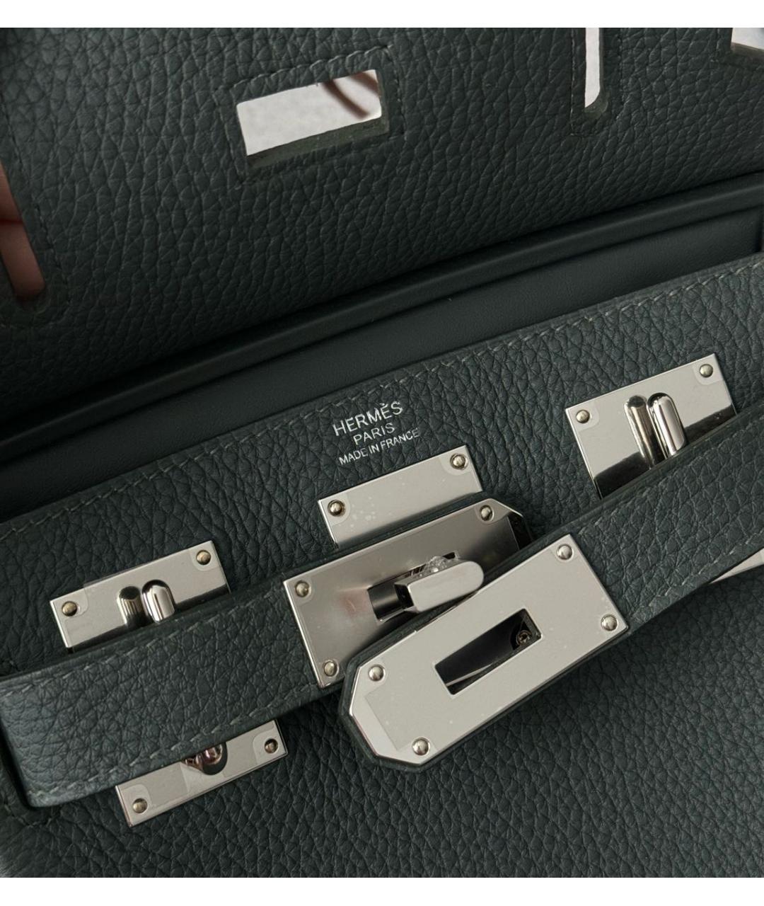 HERMES Антрацитовый кожаный рюкзак, фото 4