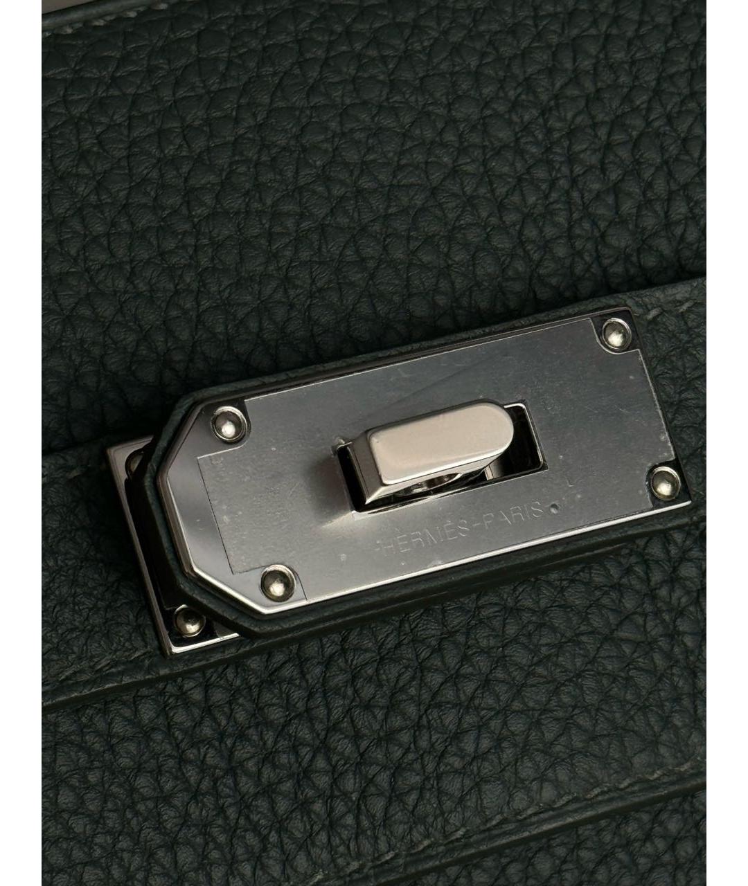 HERMES Антрацитовый кожаный рюкзак, фото 6