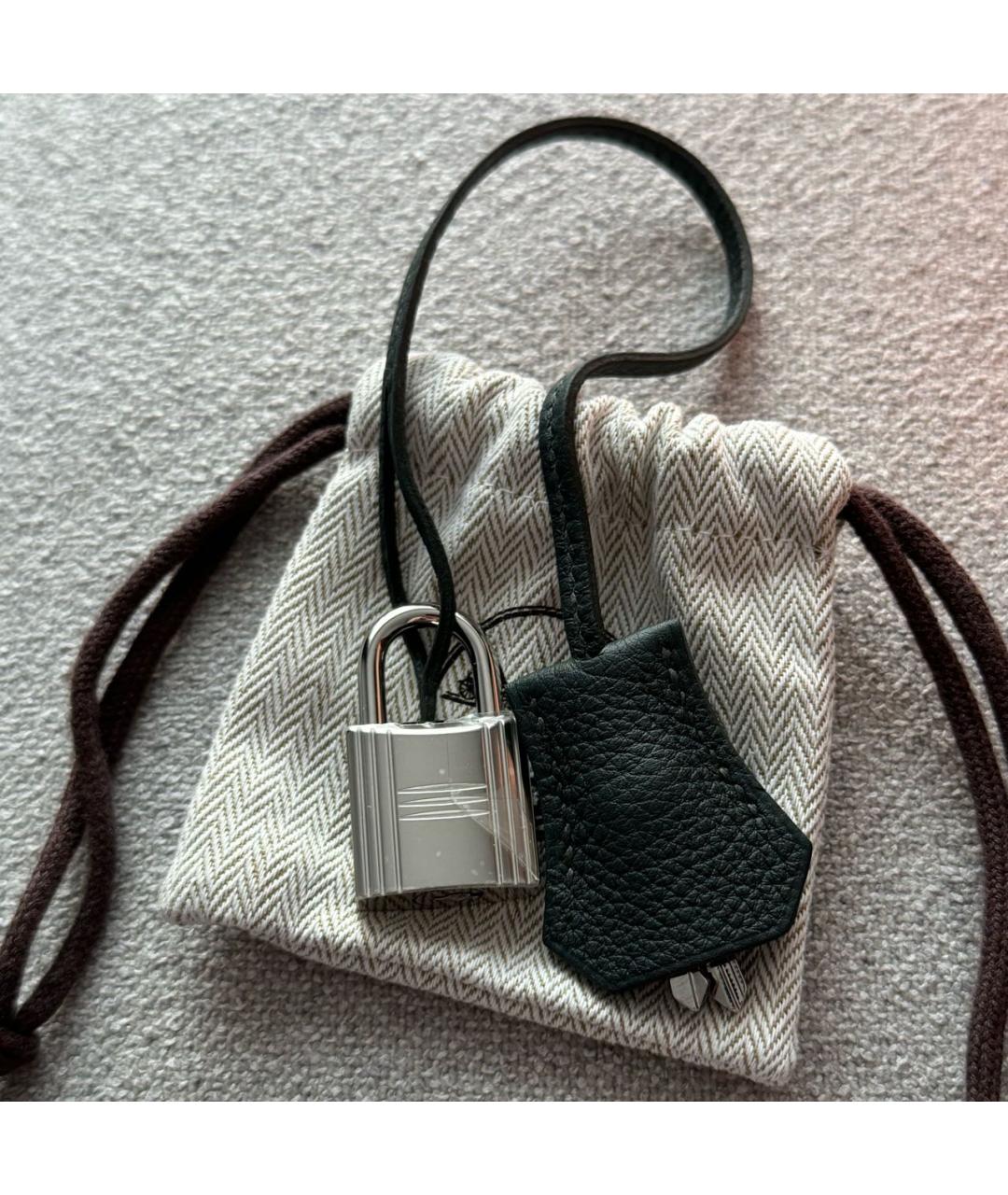 HERMES Антрацитовый кожаный рюкзак, фото 7