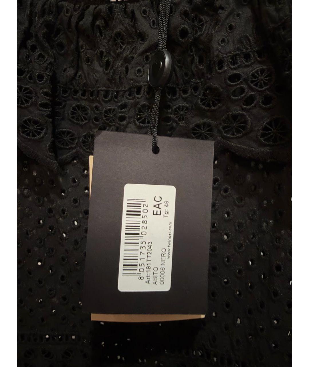 TWIN-SET Черный хлопковый сарафан, фото 7
