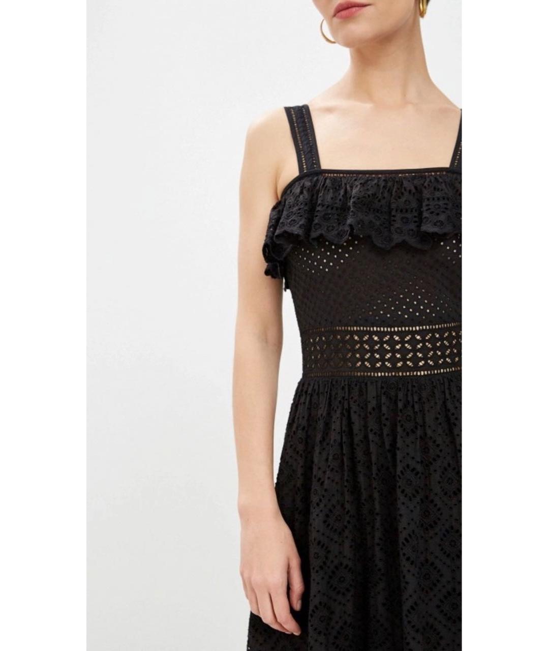 TWIN-SET Черный хлопковый сарафан, фото 6