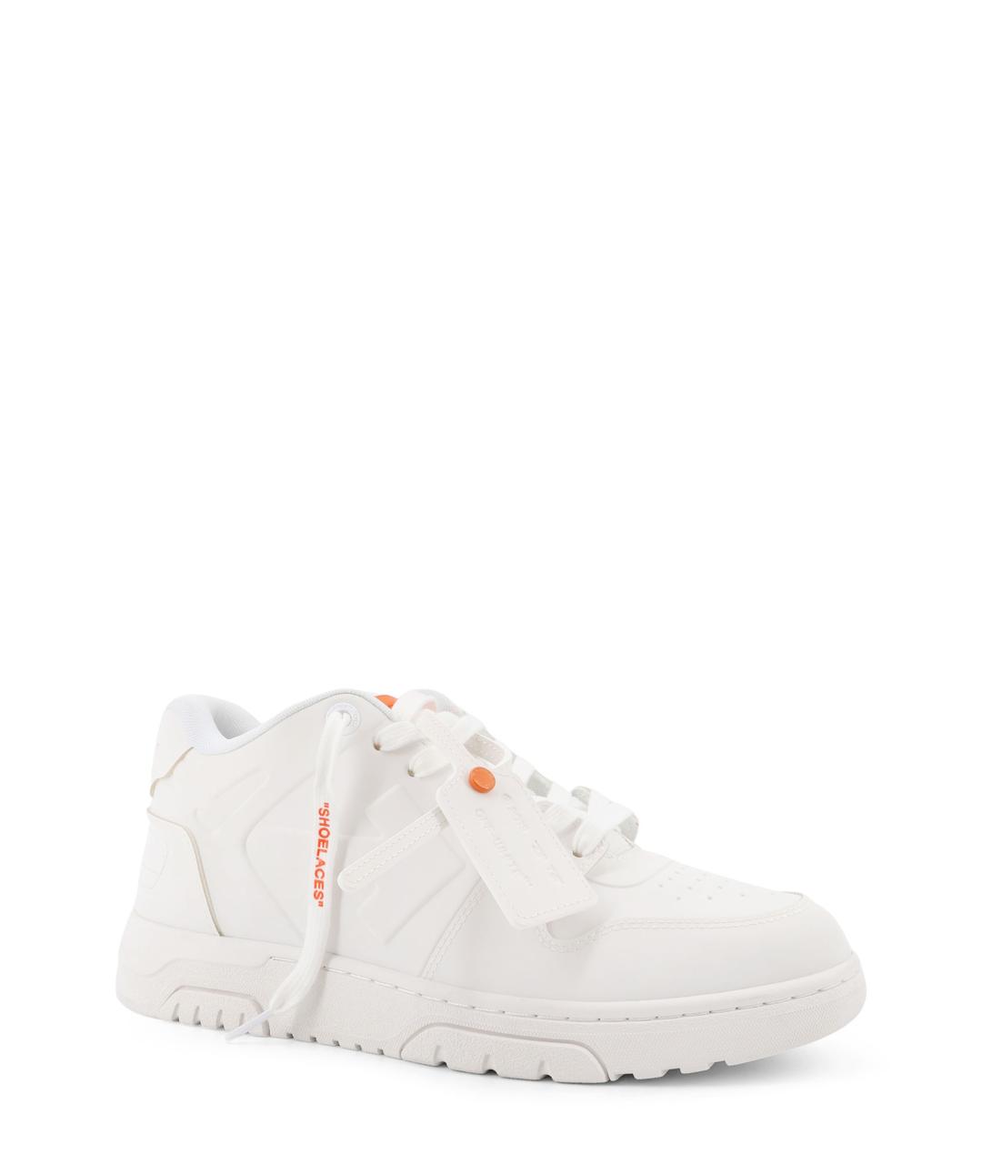 OFF-WHITE Белые кожаные низкие кроссовки / кеды, фото 2