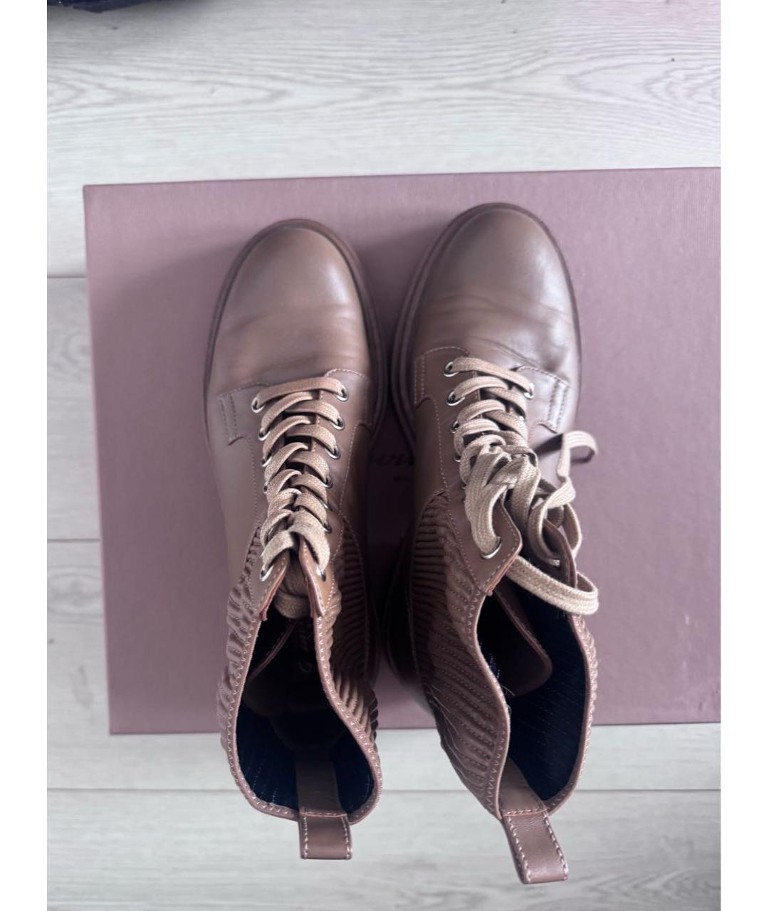 GIANVITO ROSSI Бежевые кожаные ботинки, фото 4