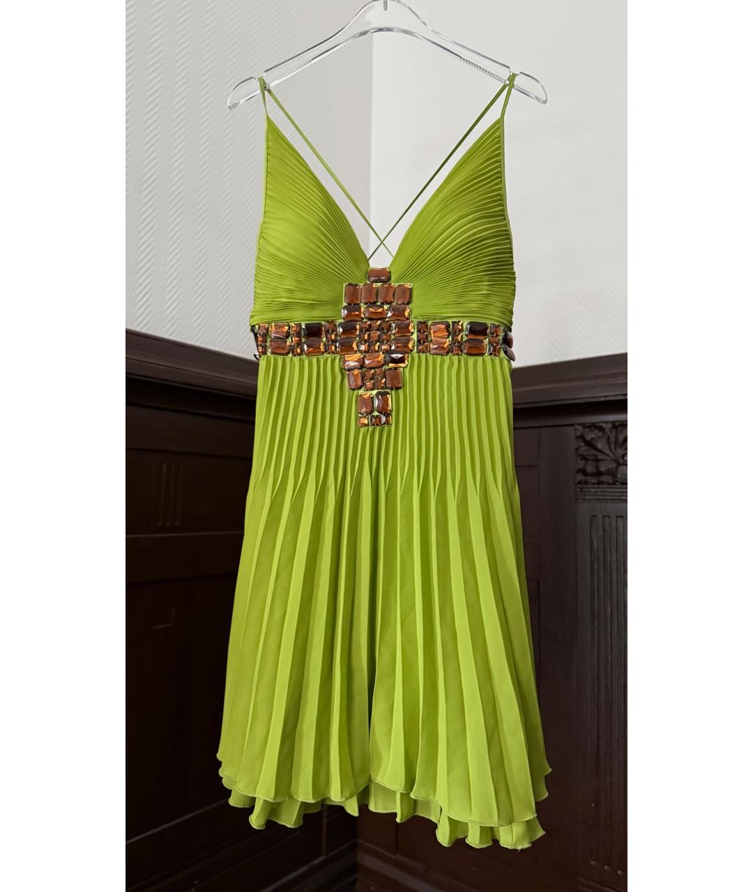 JUST CAVALLI Зеленые коктейльное платье, фото 6