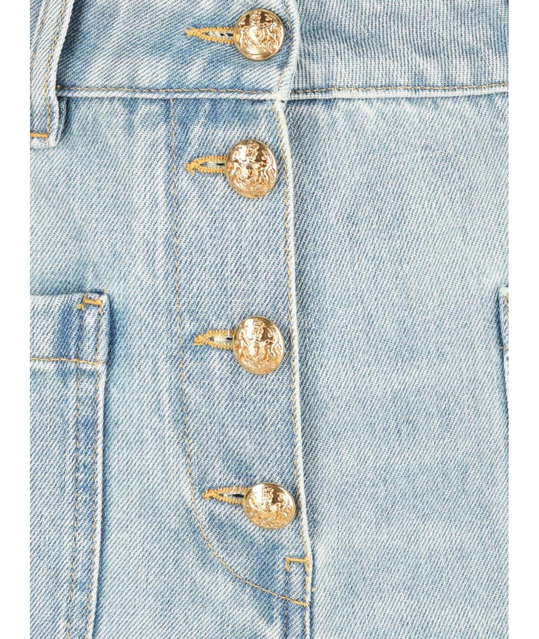 VALENTINO Голубые хлопковые прямые джинсы, фото 3