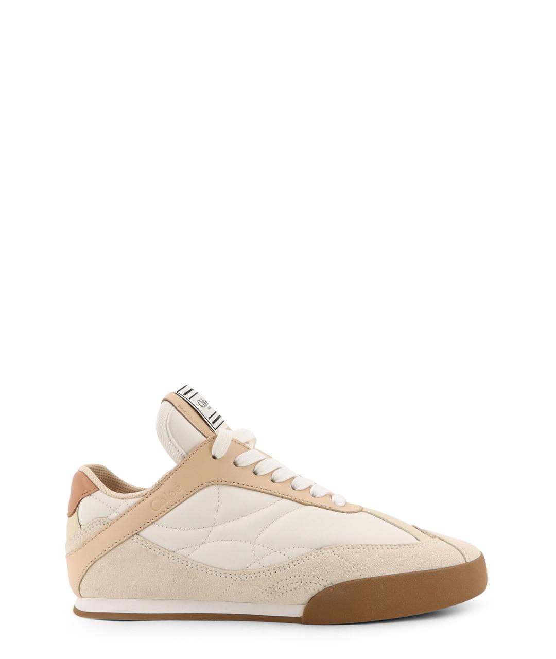 CHLOE Бежевые кожаные кроссовки, фото 1