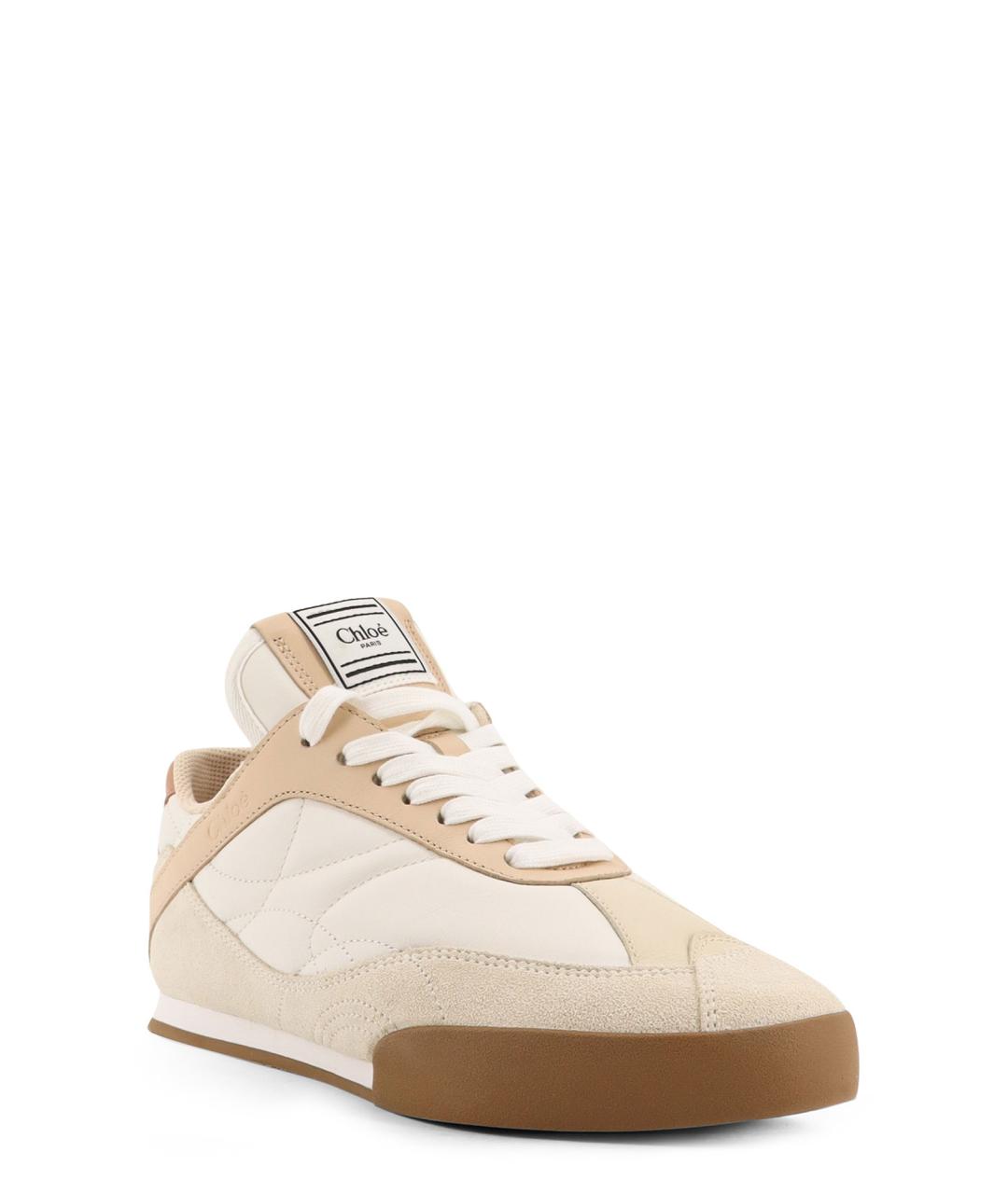 CHLOE Бежевые кожаные кроссовки, фото 2
