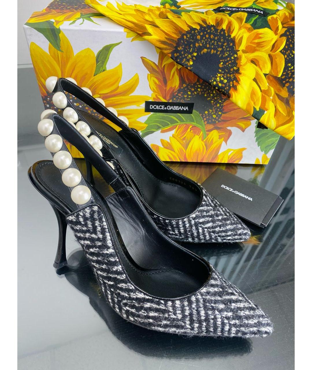 DOLCE&GABBANA Серые текстильные туфли, фото 3