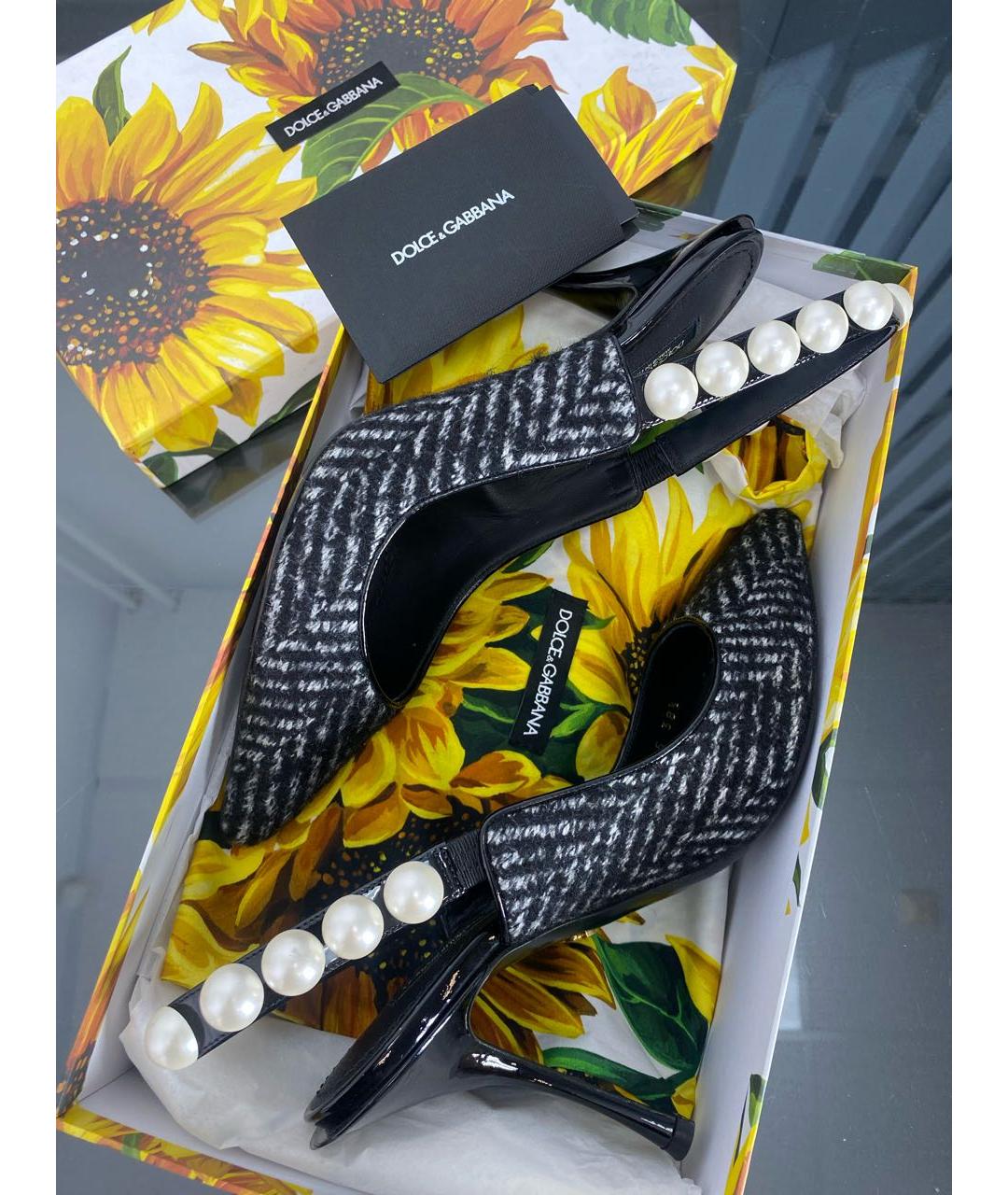 DOLCE&GABBANA Серые текстильные туфли, фото 5