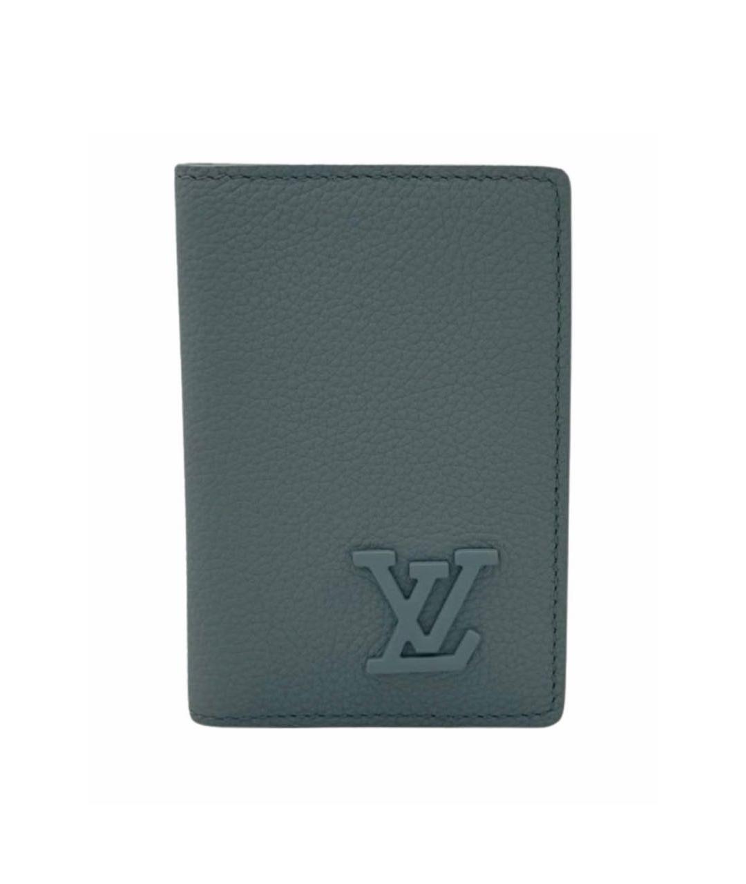 LOUIS VUITTON Голубой кожаный кардхолдер, фото 1