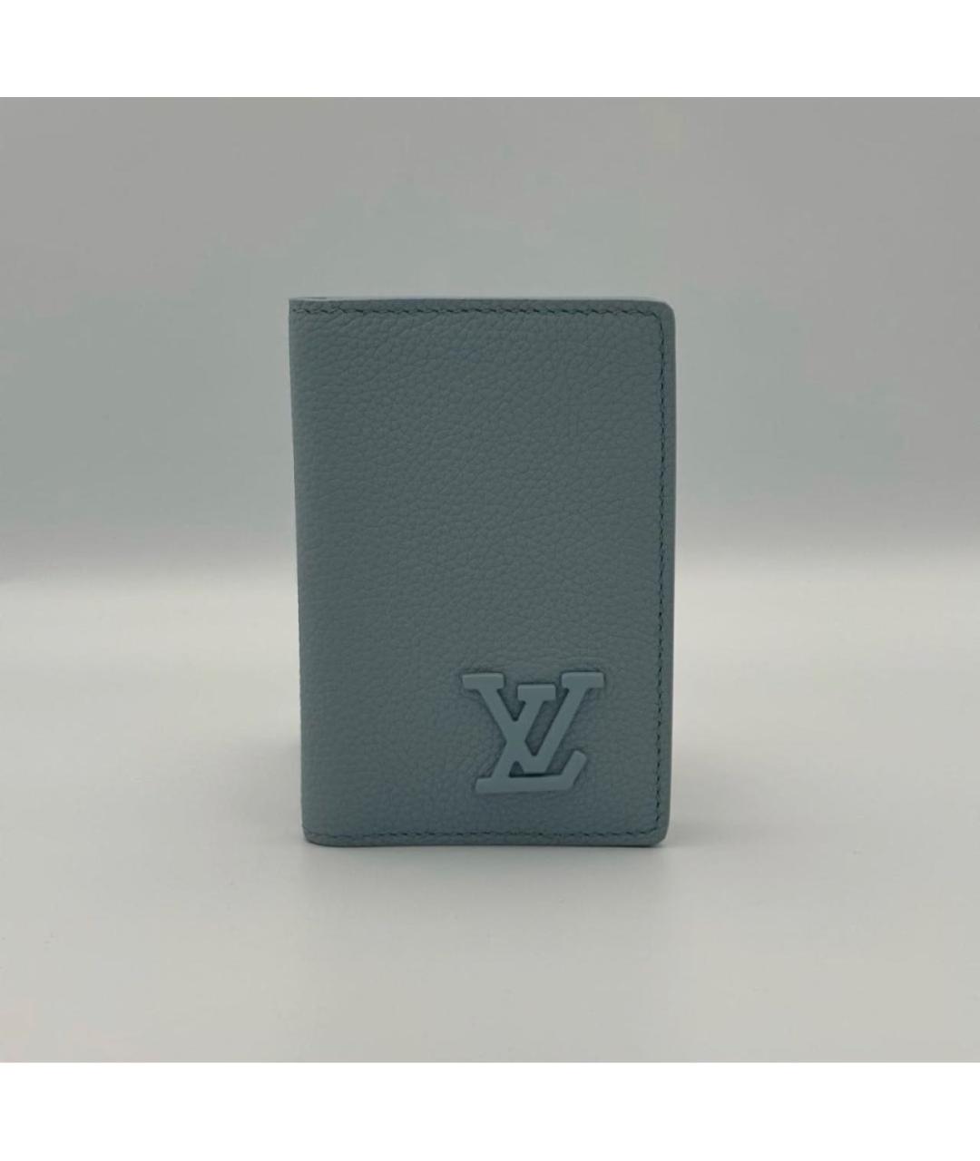 LOUIS VUITTON Голубой кожаный кардхолдер, фото 2