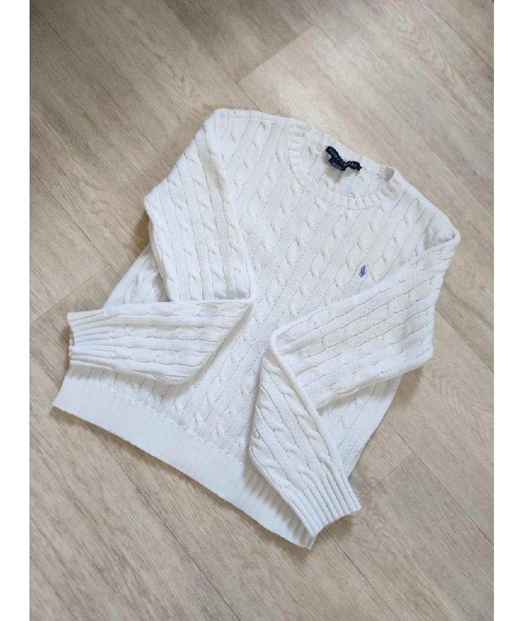 RALPH LAUREN Белый хлопковый джемпер / свитер, фото 6