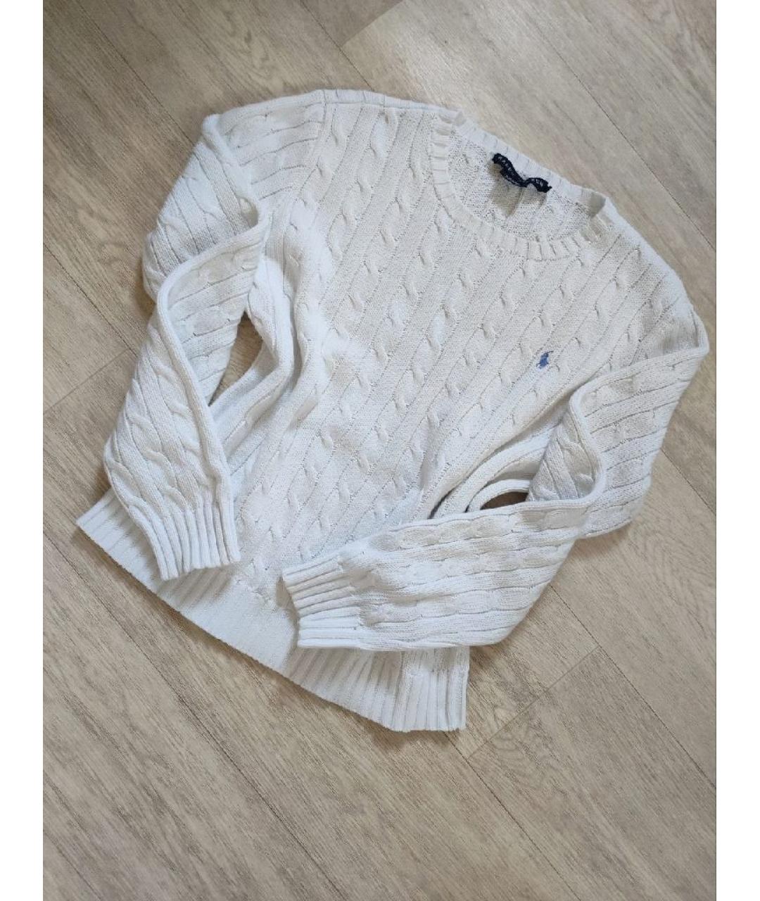 RALPH LAUREN Белый хлопковый джемпер / свитер, фото 7