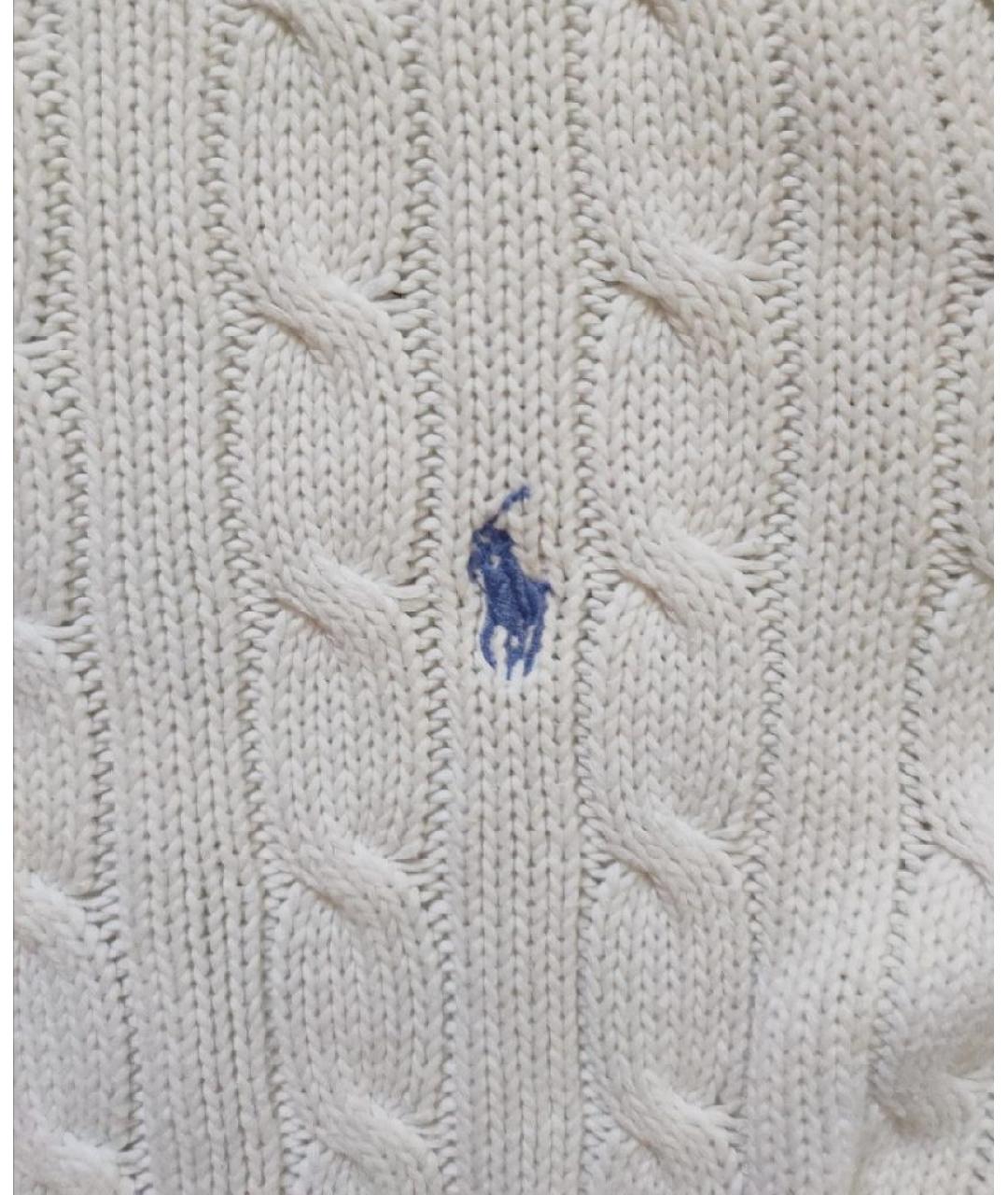 RALPH LAUREN Белый хлопковый джемпер / свитер, фото 4