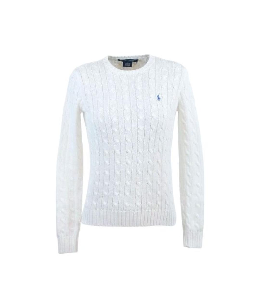 RALPH LAUREN Белый хлопковый джемпер / свитер, фото 9