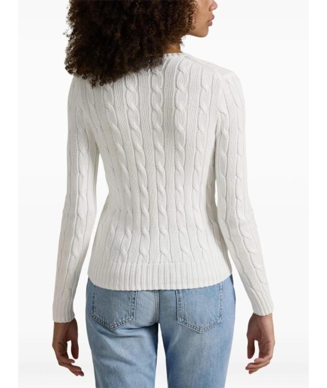 RALPH LAUREN Белый хлопковый джемпер / свитер, фото 2