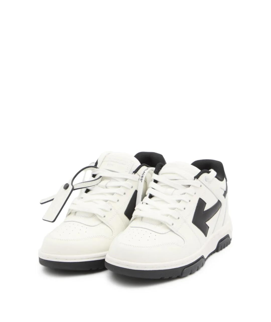 OFF-WHITE Белые кожаные низкие кроссовки / кеды, фото 6