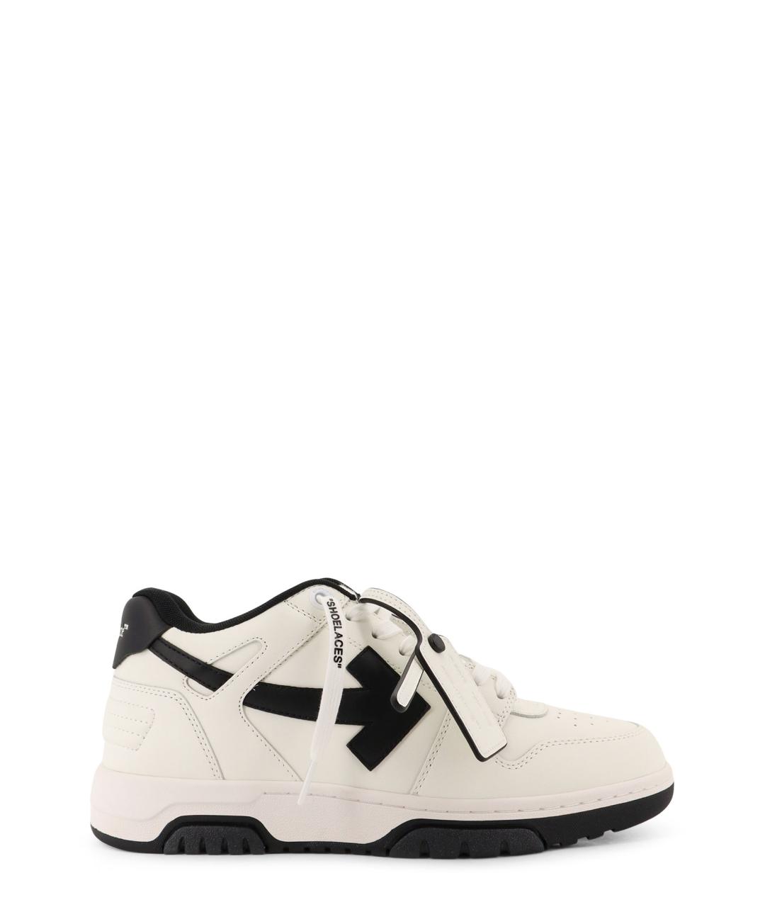 OFF-WHITE Белые кожаные низкие кроссовки / кеды, фото 1