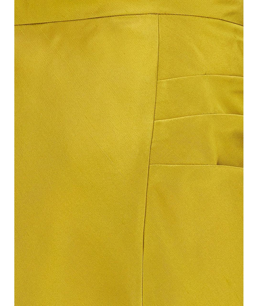VALENTINO Желтая шелковая юбка миди, фото 3