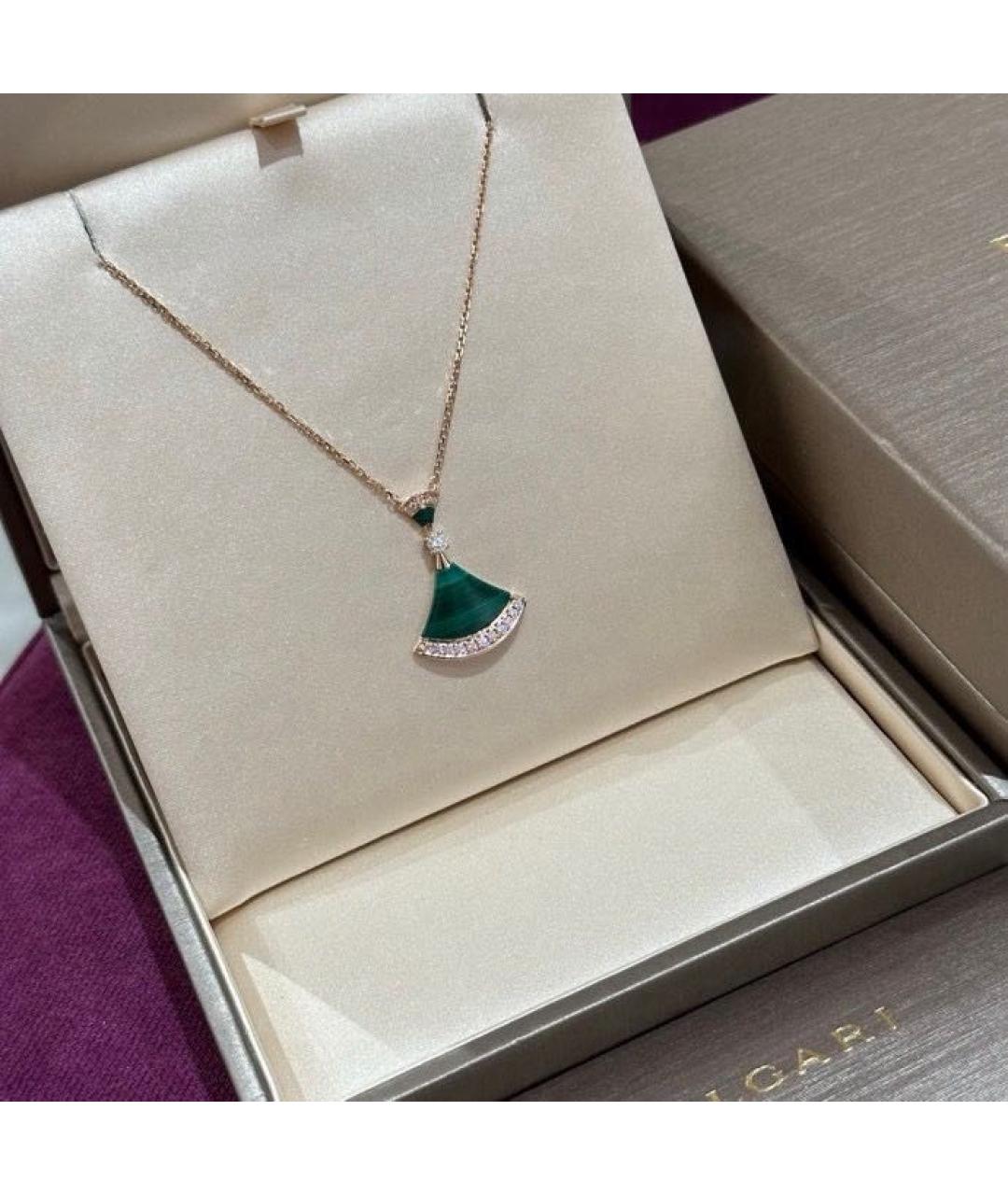 BVLGARI Зеленые колье из розового золота, фото 3