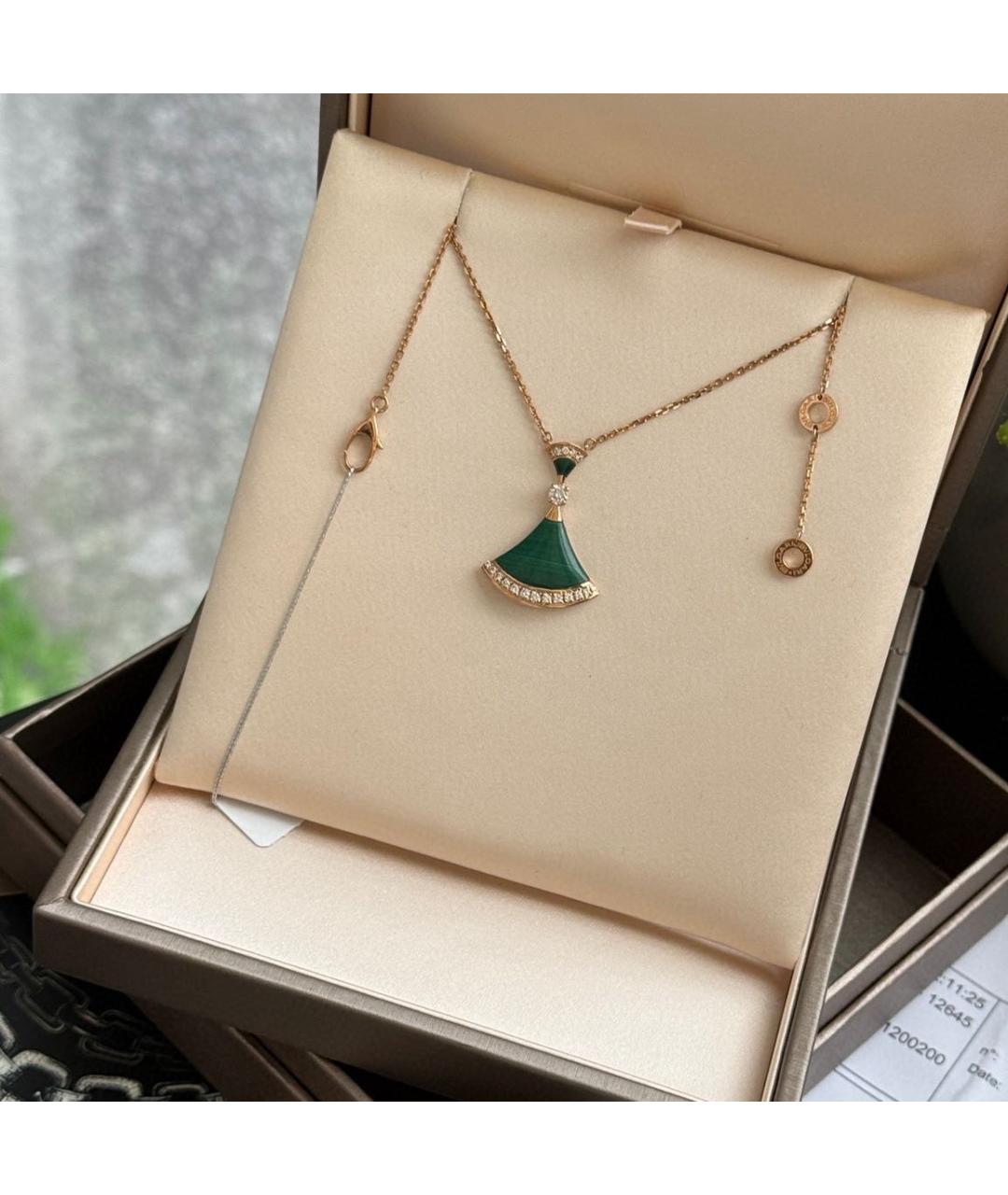 BVLGARI Зеленые колье из розового золота, фото 2