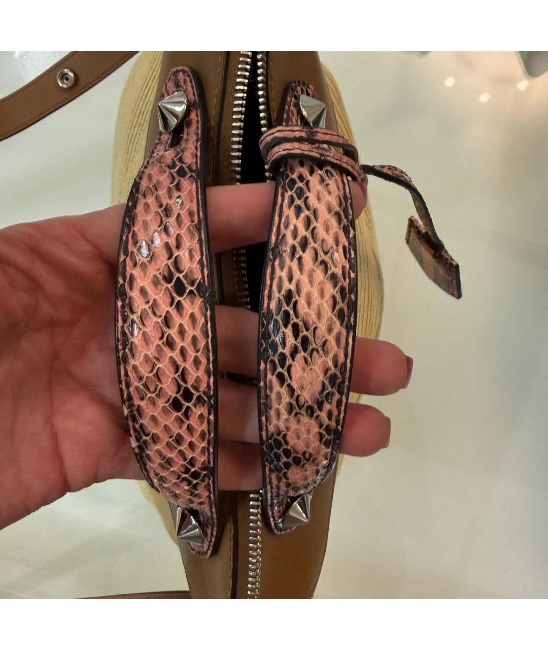 FENDI Бежевая пелетеная сумка тоут, фото 5