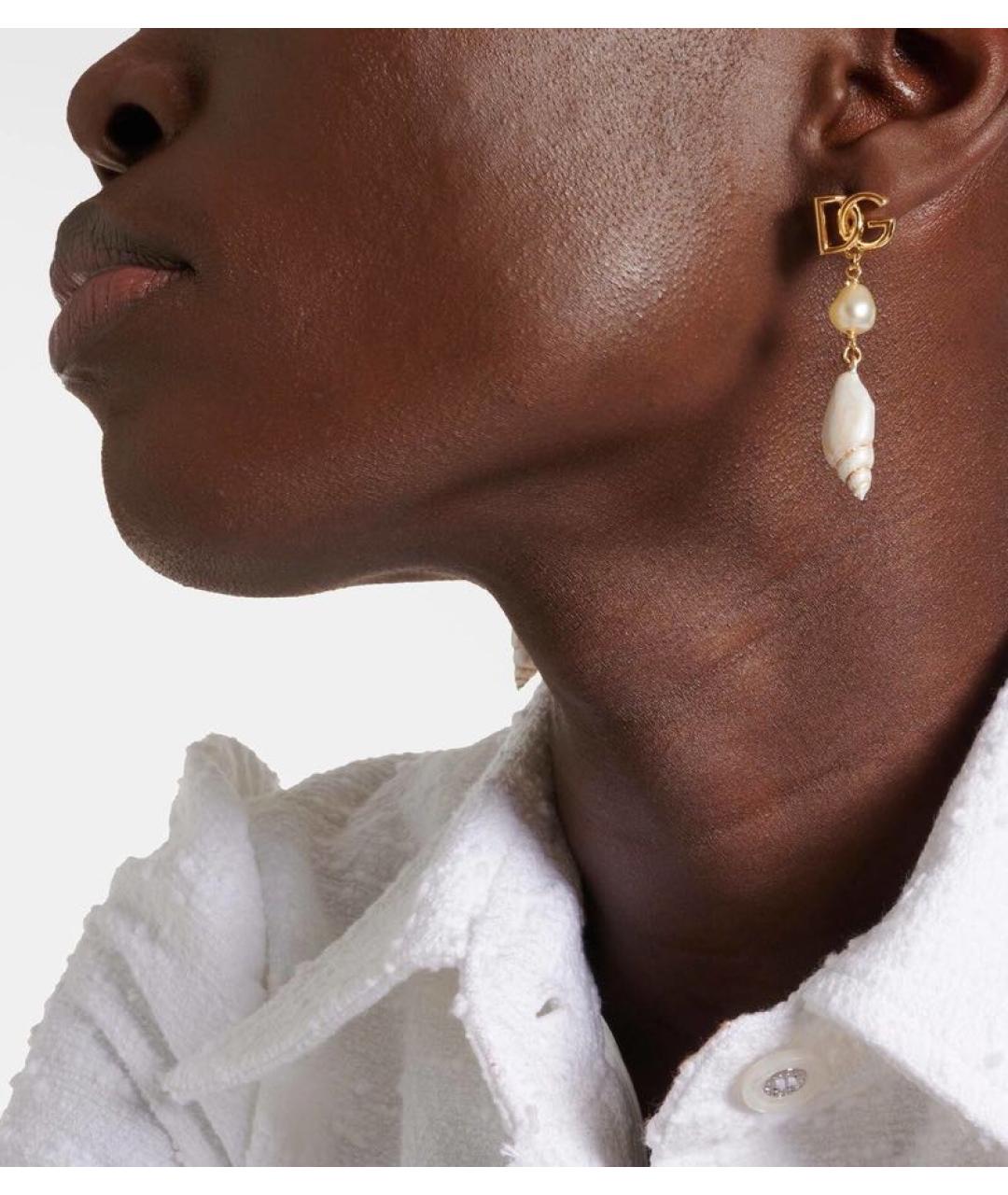 DOLCE&GABBANA Белые серьги, фото 2